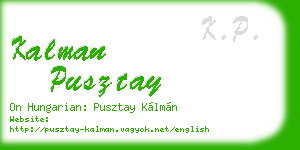 kalman pusztay business card